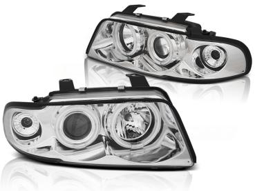 LED Angel Eyes Scheinwerfer für Audi A4 B5 94-98 chrom CCFL